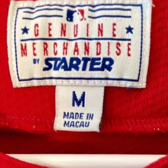 Vintage STARTER Atlanta Braves MLB STITCHED RED Jersey Men’s Sz-M - Picture 5 of 11